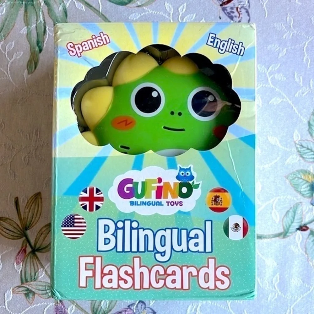 Brand New Bilingual Interactive Learning Word E-Book & Flashcards Toy Spanish